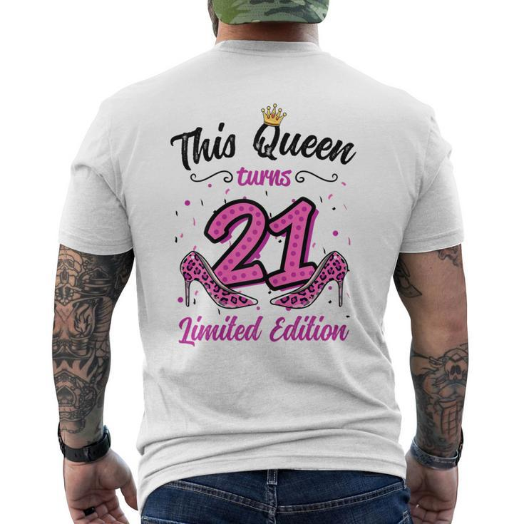 This Queen Turns 21 Girl 21St Birthday Men's Back Print T-shirt