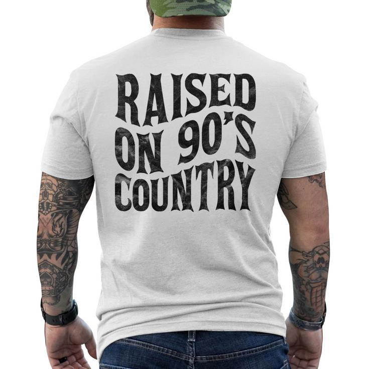 Raised On 90’S Country Music Vintage Letter Print Men's Back Print T-shirt