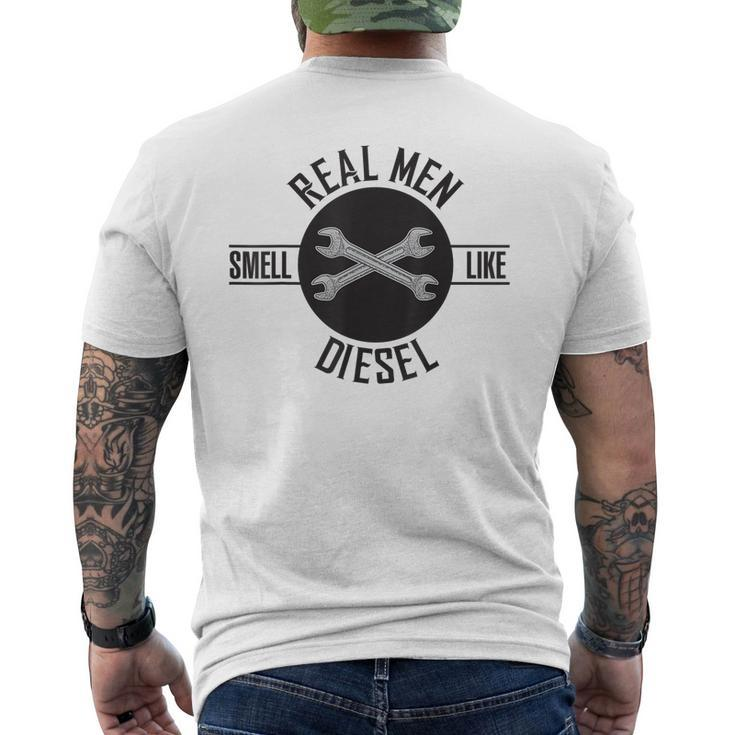 Real Men Smell Like Diesel Funny Mechanics Mens Back Print T-shirt