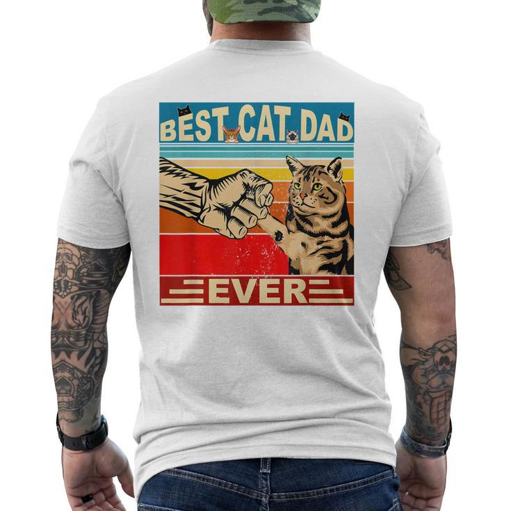 Retro Best Cat Dad Ever Vintage Mens Dads Kitty Lovers Men's T-shirt Back Print