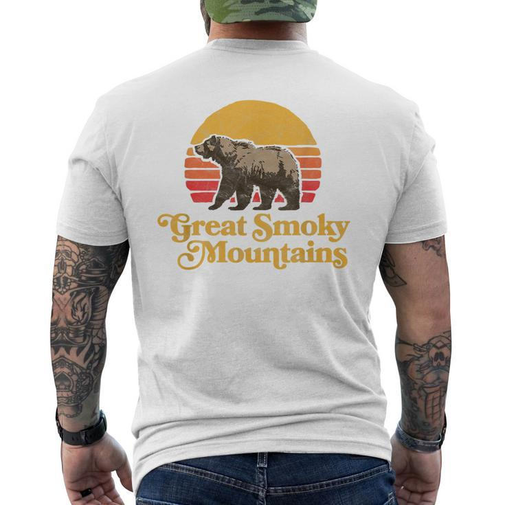 Retro Great Smoky Mountains National Park Bear 80S Graphic Men's Back Print T-shirt