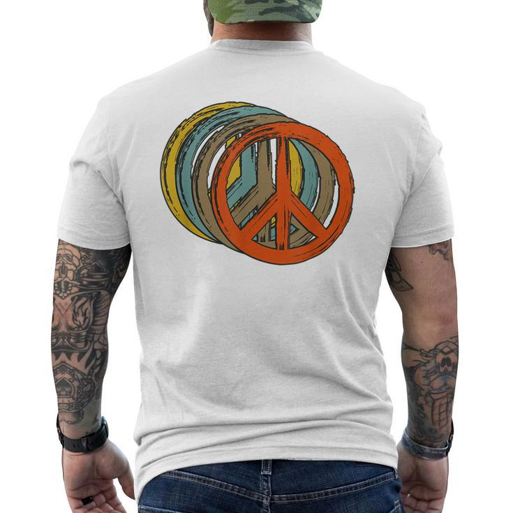 Retro Peace Vintage 60S 70S Hippie Peace Sign Love Men's Back Print T-shirt