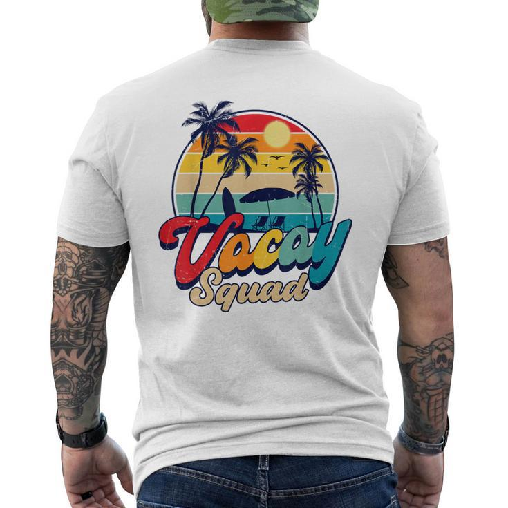 Retro Vacay Squad Aloha Beaches Palm Trees Summer Vacation Men's Back Print T-shirt