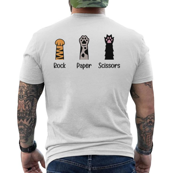 Rock Paper Scissors Cat Paws Cute Kitten Lover Cats Men's Back Print T-shirt