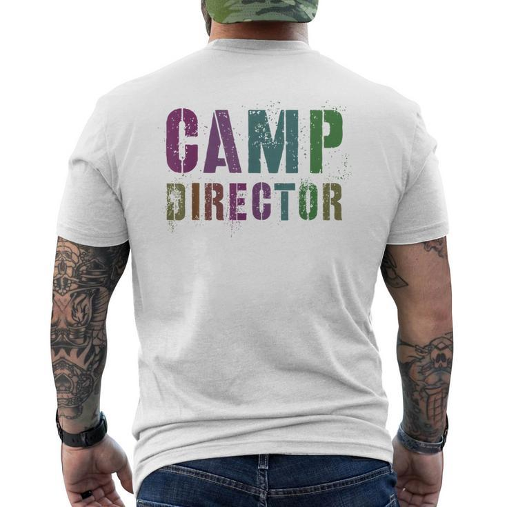 Rockin Camp Director Camping Host Chaos Coordinator Sign Mens Back Print T-shirt