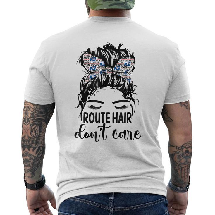 Route Hair Dont Care Messy Bun Mom Womens Men's Back Print T-shirt