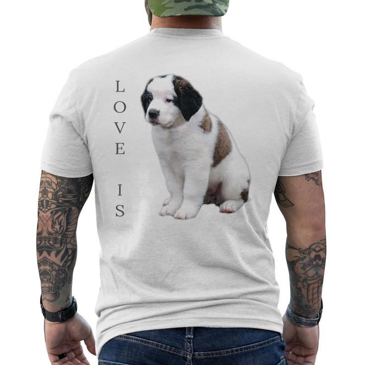 Saint Bernard Women Men Kids Love Dog Mom Dad Pet Men's Back Print T-shirt