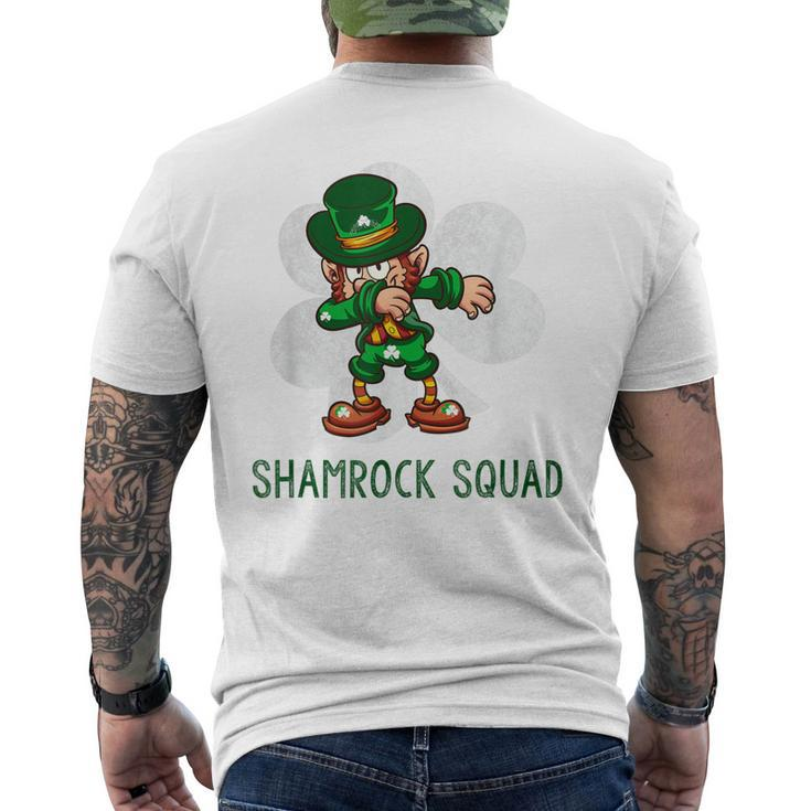 Shamrock Squad Dabbing Leprechaun  St Patricks Day Men's Crewneck Short Sleeve Back Print T-shirt