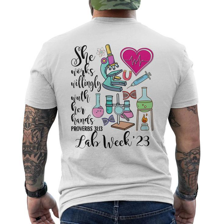 She Works Willingly With Her Hands Lab Week 23 Men's Back Print T-shirt