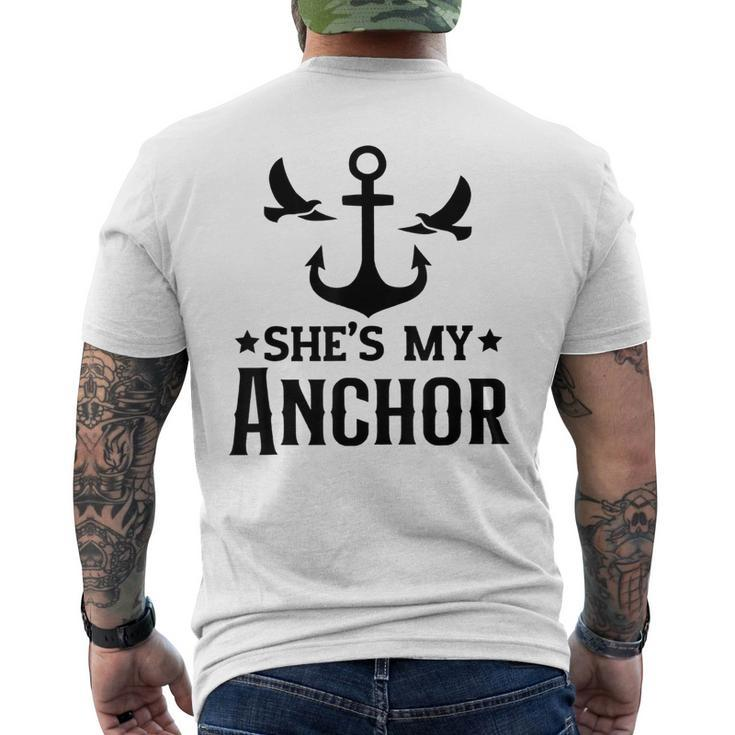 Shes My Anchor Hes My Captain Matching Couples Valentine Men's T-shirt Back Print