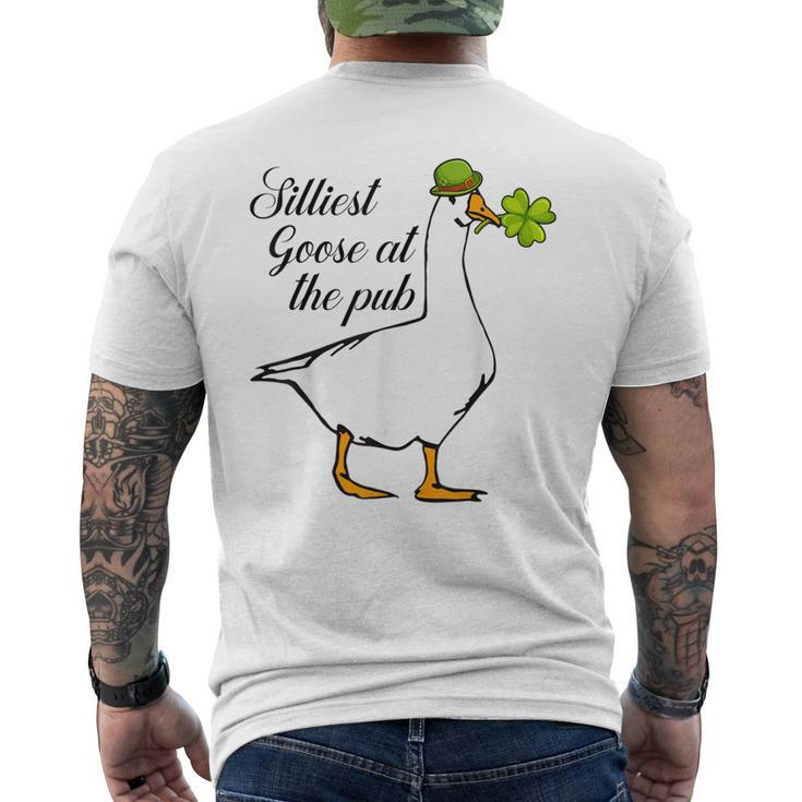 Silliest Goose At The Pub St Patricks Day Goose Meme Men's Back Print T-shirt