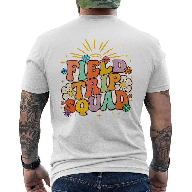 Smile Face Field Trip Squad Retro Groovy Field Day 23 Hippie Men's Back Print T-shirt