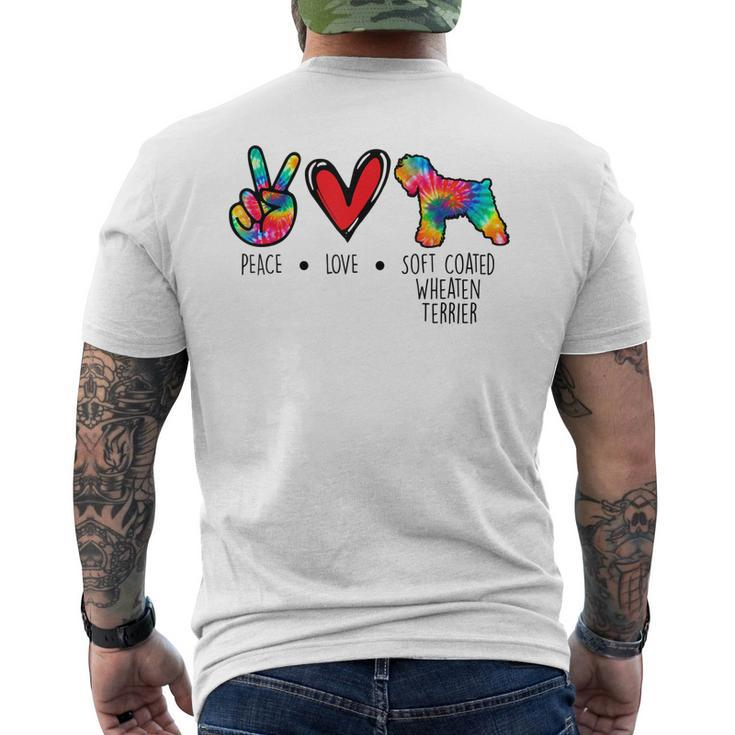 Soft Coated Wheaten Terrier Mom Dad Tie Dye Dog Paw Lover Men's Back Print T-shirt