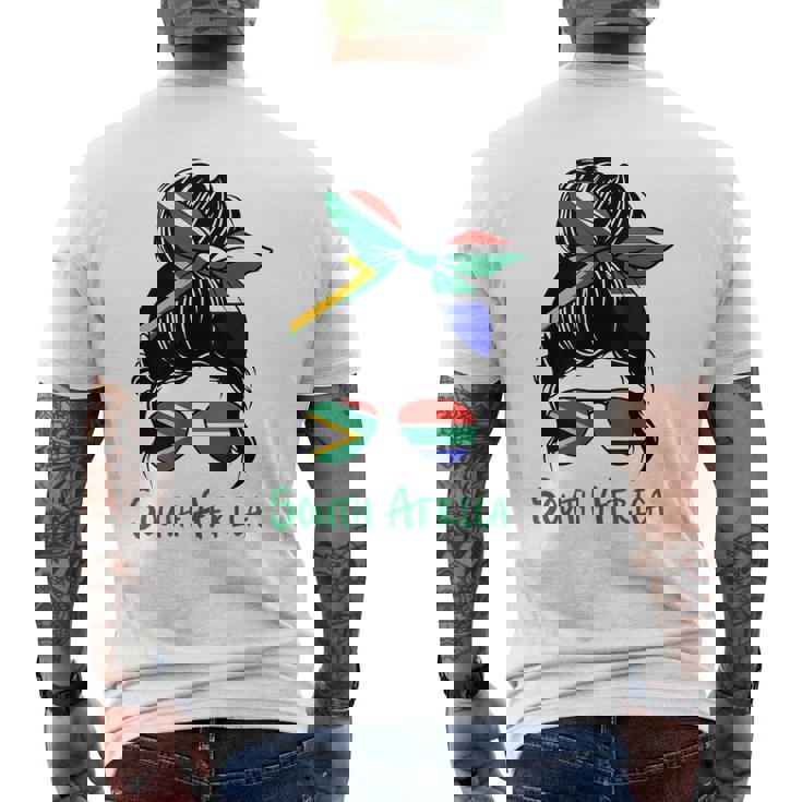 South Africa Girl South African Girl South Africa Woman Flag Men's Back Print T-shirt