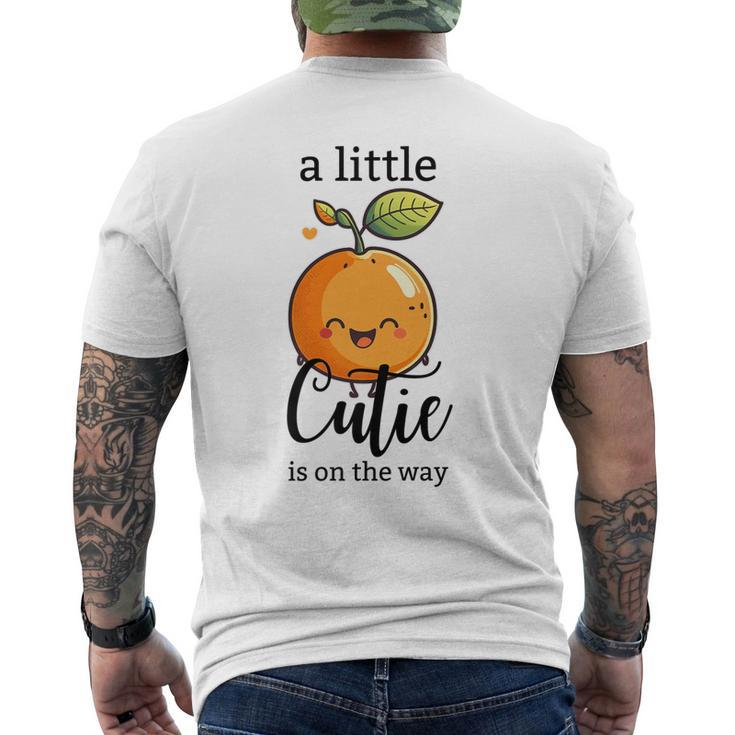 Spring Baby Shower Theme A Little Cutie Is On The Way Orange Men's Back Print T-shirt