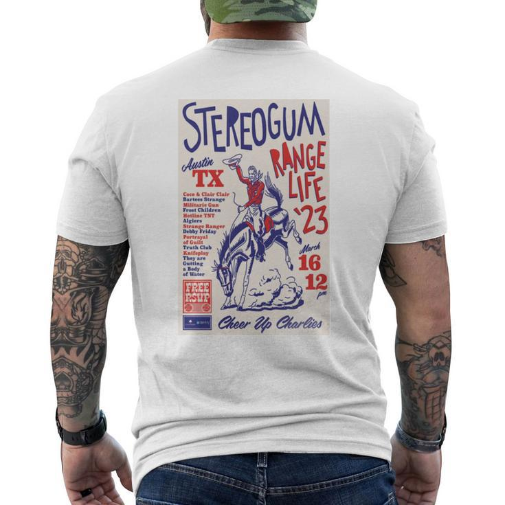 Stereogum March 16 2023 Range Life Austin Tx Poster Men's Back Print T-shirt