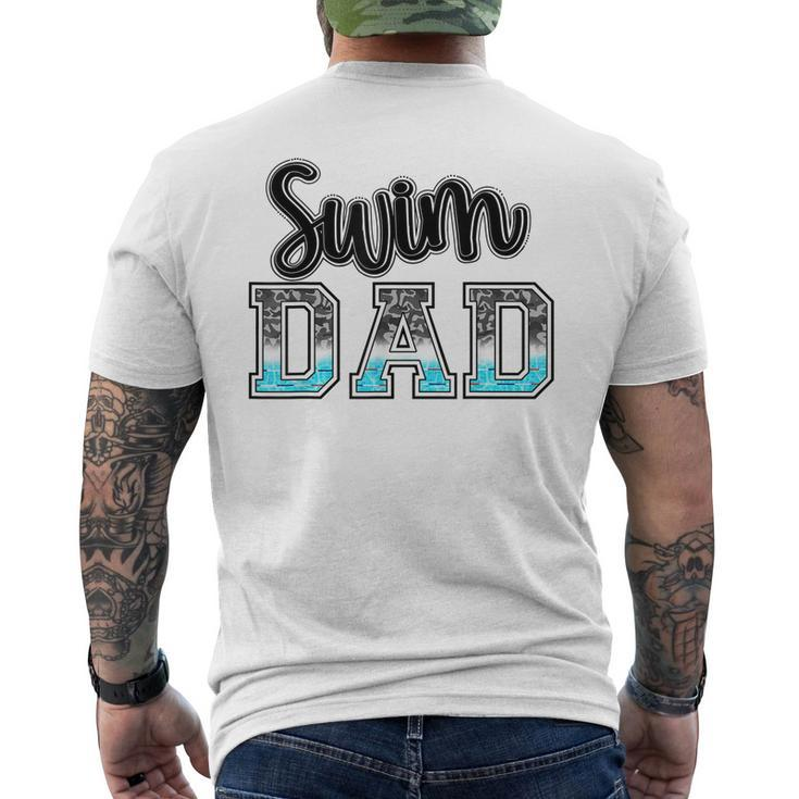 Swim Dad Swimming Diving Camo Western Fathers Day Men's T-shirt Back Print