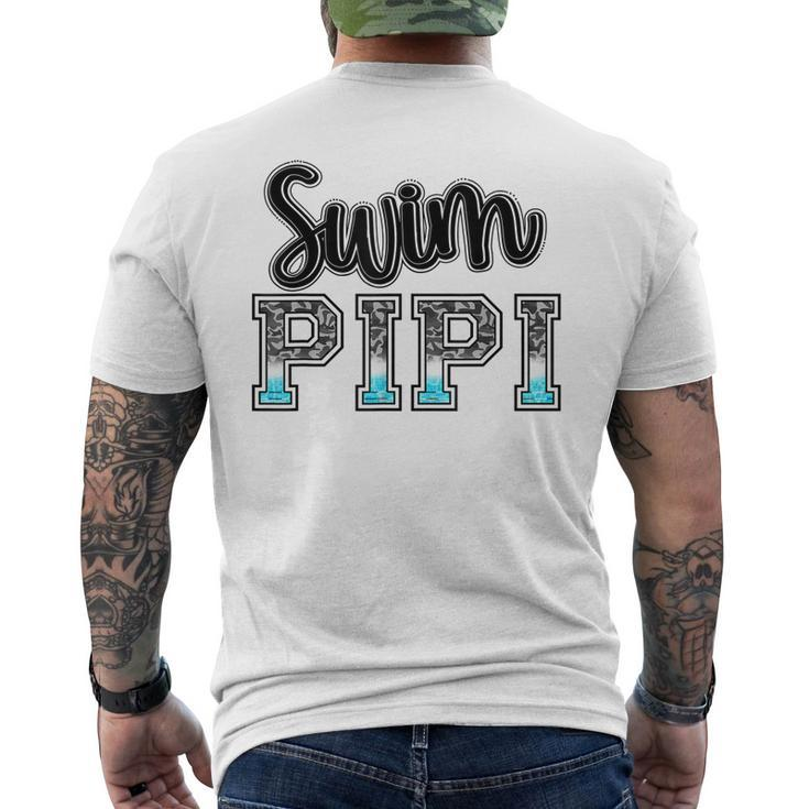Swim Pipi Swimming Diving Camo Western Fathers Day Men's T-shirt Back Print