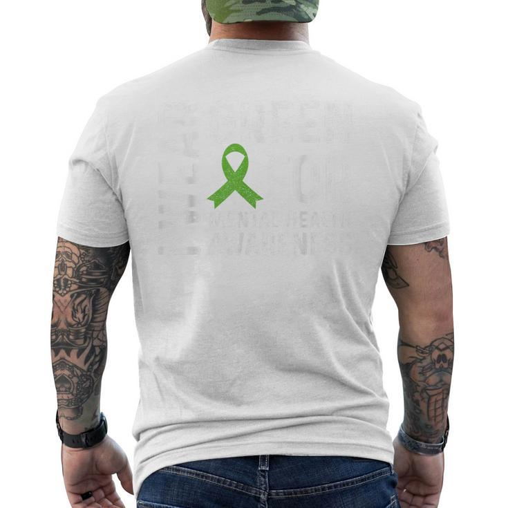 Mental Health Awareness We Wear Green Mental Health Matters Men's Back Print T-shirt