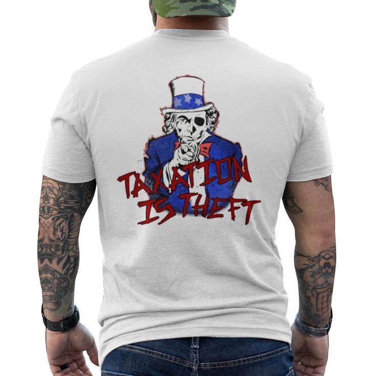Taxation Is Theft Men's Crewneck Short Sleeve Back Print T-shirt
