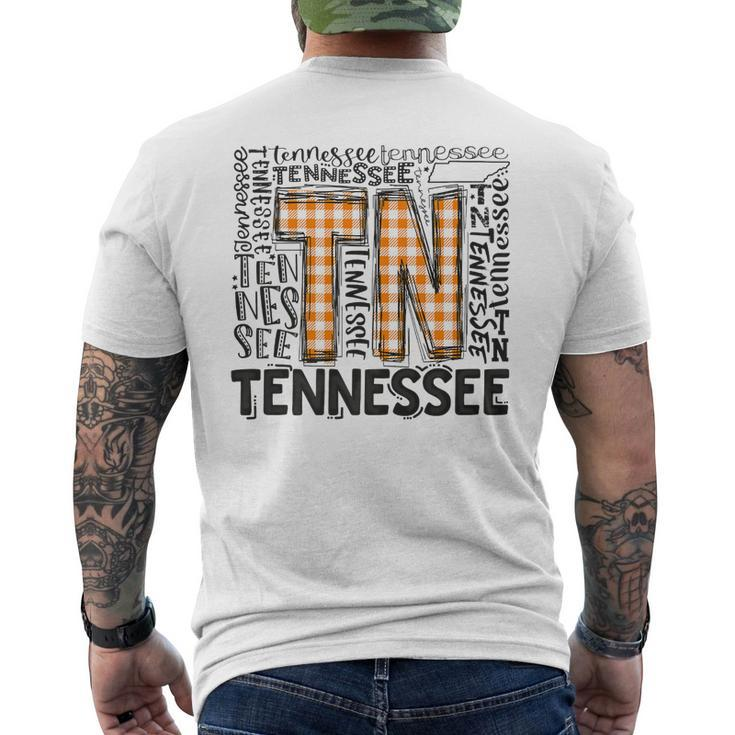 Tennessee State Flag Orange Plaid Tn Men's T-shirt Back Print