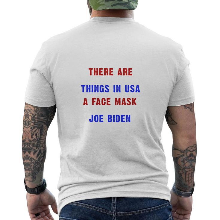 Three Useless Things In Usa Face Vaccine Joe Biden Men's Crewneck Short Sleeve Back Print T-shirt