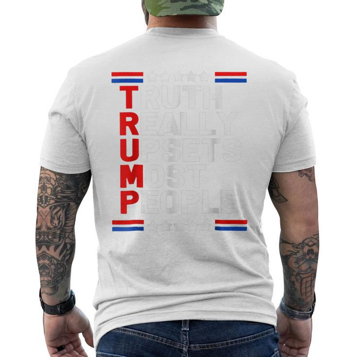 Trump 2024 Trump Truth Really Upset Most People America Flag Men's T-shirt Back Print