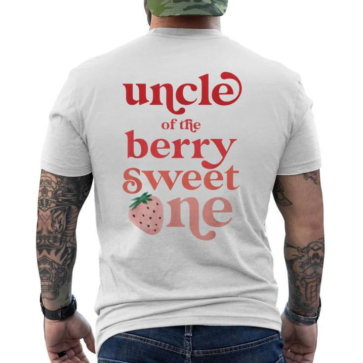 Uncle Of The Berry Sweet One Strawberry First Birthday 1St Gift For Mens Mens Back Print T-shirt