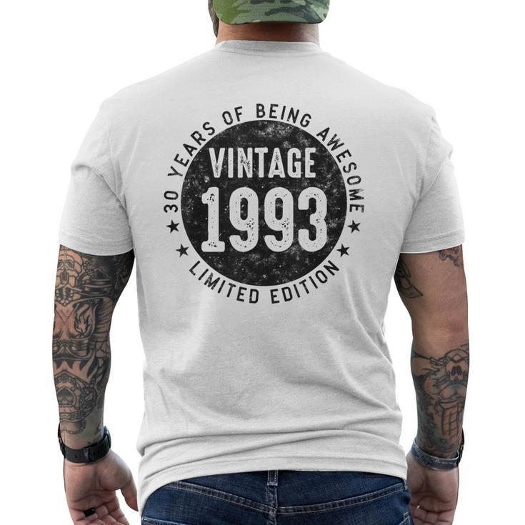 Vintage 1993 Limited Edition 30 Year Old 30Th Birthday Men's Back Print T-shirt