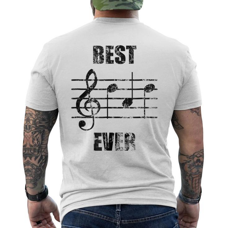 Vintage Best Dad Ever Treble Clef Musician Men's Back Print T-shirt