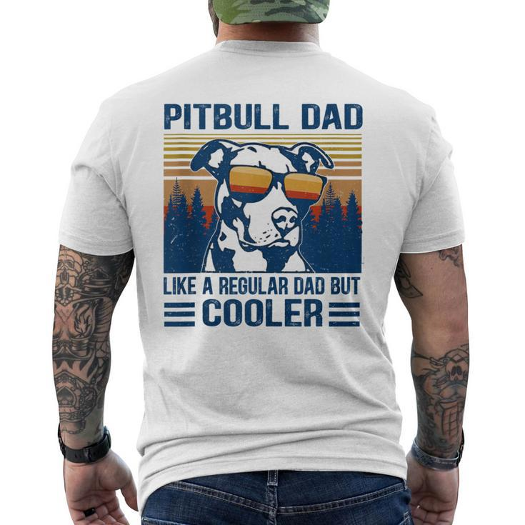 Vintage Pitbull Dad Like A Regular Dad But Cooler V2 Men's T-shirt Back Print