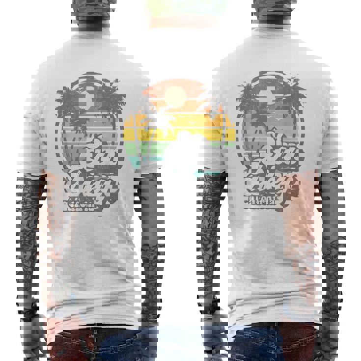 Vintage San Diego Beach California Surfing Retro Surf Men's Back Print T-shirt
