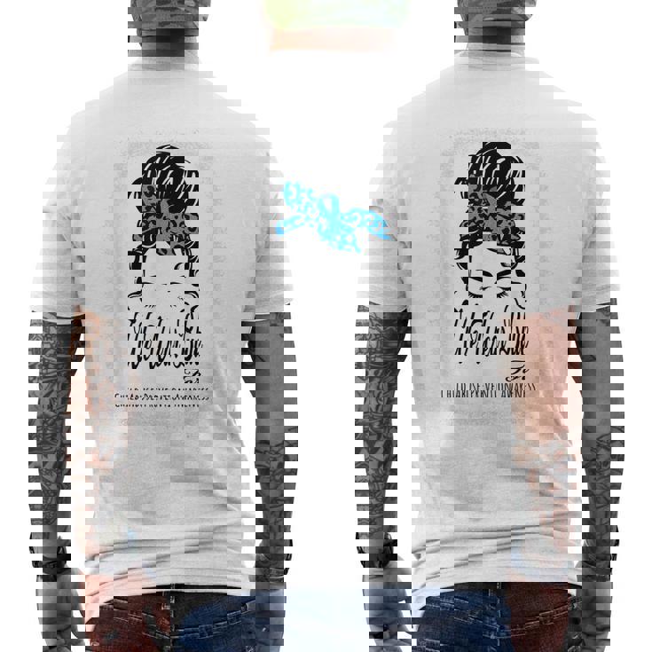 We Wear Blue For Child Abuse Prevention Awareness Month 2023 Men's Back Print T-shirt