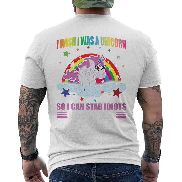 I Wish I Was A Unicorn Unicorn Men's Back Print T-shirt
