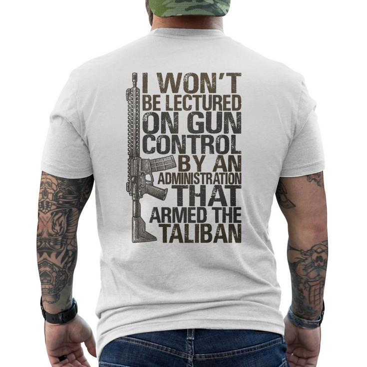 I Wont Be Lectured On Gun Control On Back Men's Back Print T-shirt