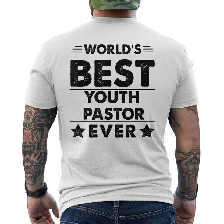 Worlds Best Youth Pastor Ever Mens Back Print T-shirt