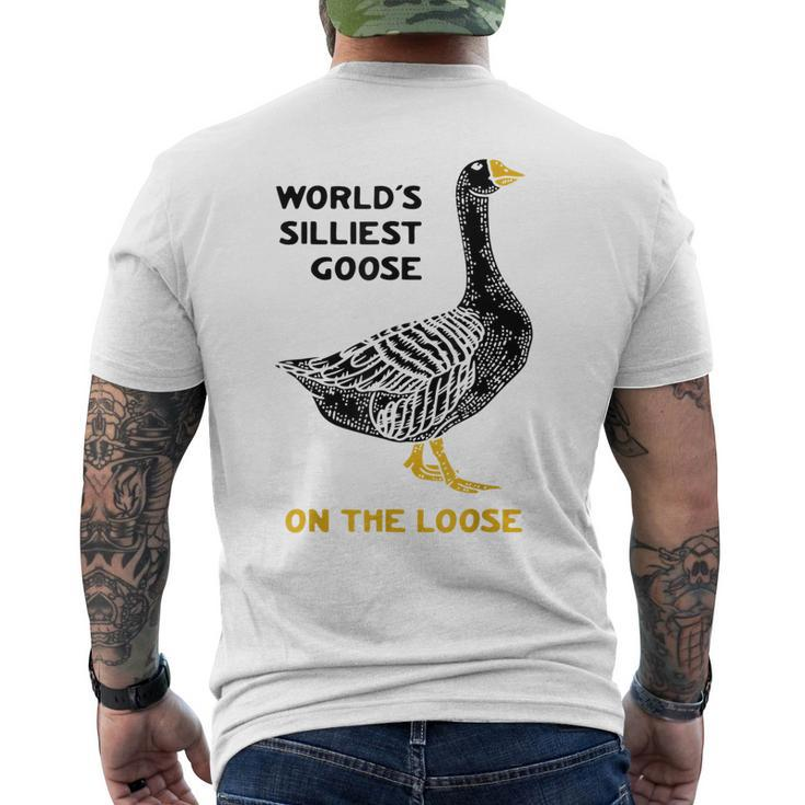 Worlds Silliest Goose On The Loose Men's Back Print T-shirt