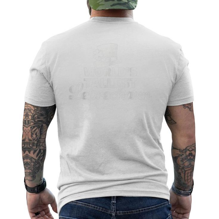 Worlds Tallest Leprechaun Clovers St Patricks Day Men's Back Print T-shirt