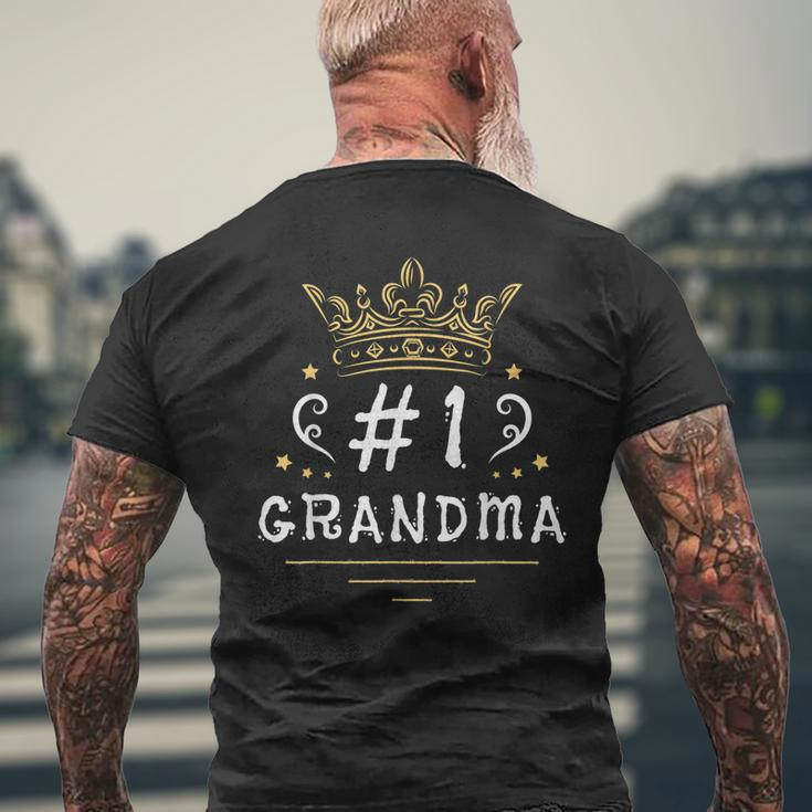 1 Grandma Grandmother Grandmom Granny Grandparent Mens Back Print T-shirt Gifts for Old Men