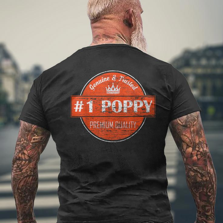 1 Poppy Men Number One Dad Grandpa Fathers Day Gifts Gift For Mens Mens Back Print T-shirt Gifts for Old Men