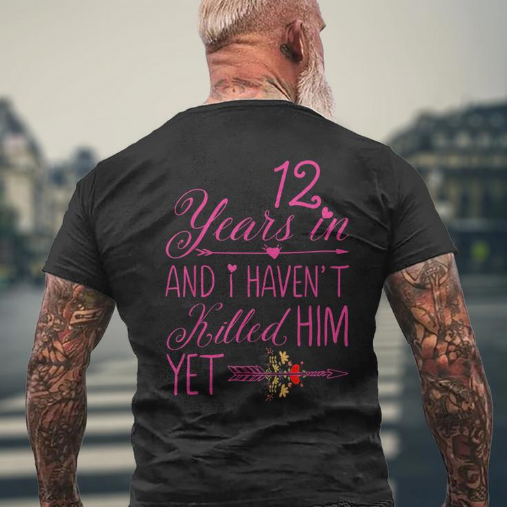12Th Wedding Anniversary For Her Married 12 Years Men's T-shirt Back Print Gifts for Old Men