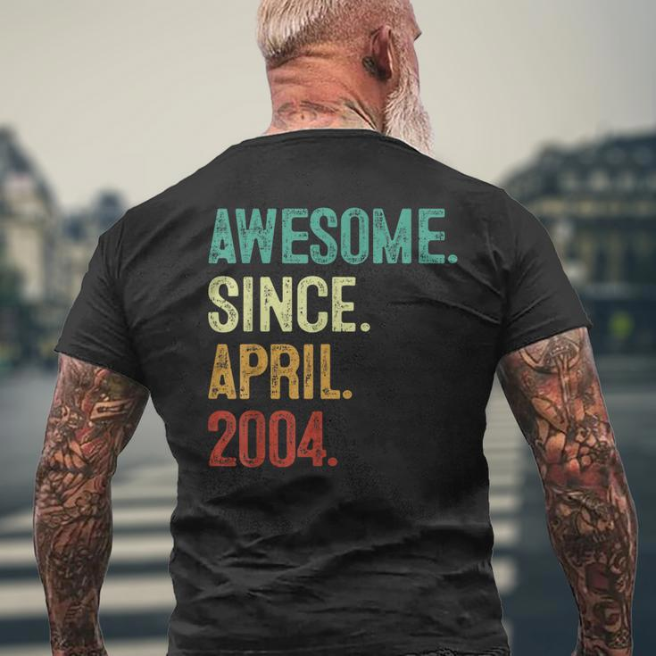 19 Years Old Awesome Since April 2004 19Th Birthday Men's Back Print T-shirt Gifts for Old Men