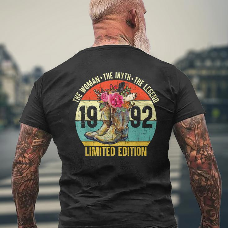 30 Year Old 1992 Limited Edition Cowboy Boots Western 30Th Mens Back Print T-shirt Gifts for Old Men
