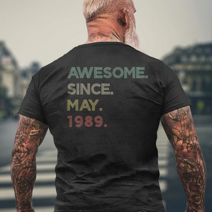 34 Year Old Awesome Since May 1989 34Th Birthday Mens Back Print T-shirt Gifts for Old Men