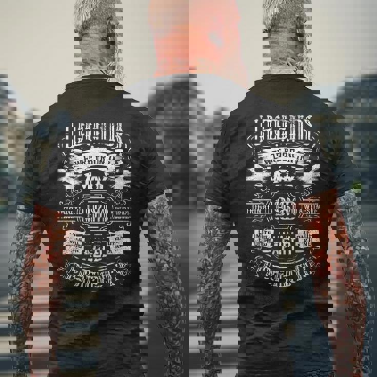 43Rd Birthday Legends Were Born In May 1980 Men's Back Print T-shirt Gifts for Old Men