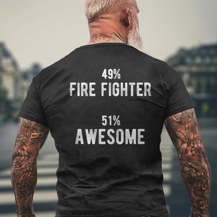 49 Fire Fighter 51 Awesome - Job Title Men's T-shirt Back Print Gifts for Old Men