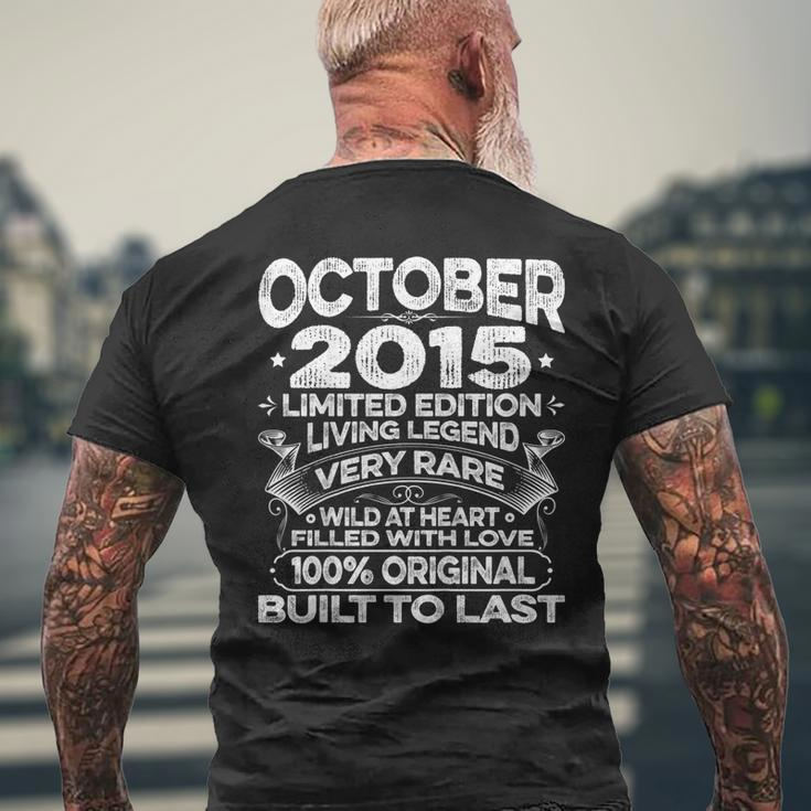 4Th Birthday Vintage Born In October 2015 4 Years Old Men's Back Print T-shirt Gifts for Old Men