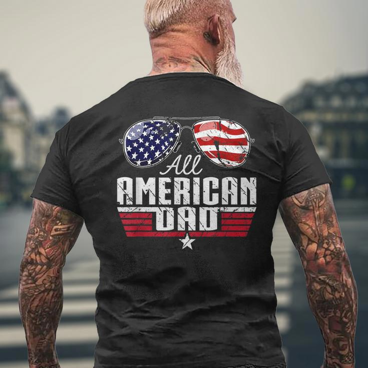 4Th Of July Family Matching All American Dad American Flag Mens Back Print T-shirt Gifts for Old Men