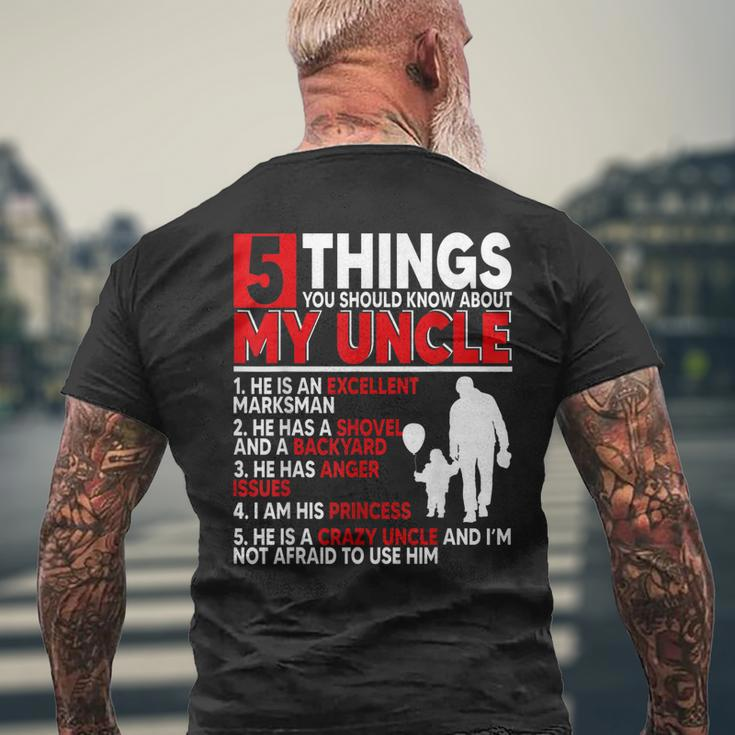 5 Things You Should Know About My Uncle Happy Fathers Day Mens Back Print T-shirt Gifts for Old Men