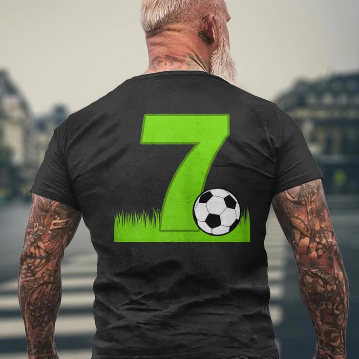 7Th Birthday Soccer For 7 Years Old Men's Back Print T-shirt Gifts for Old Men